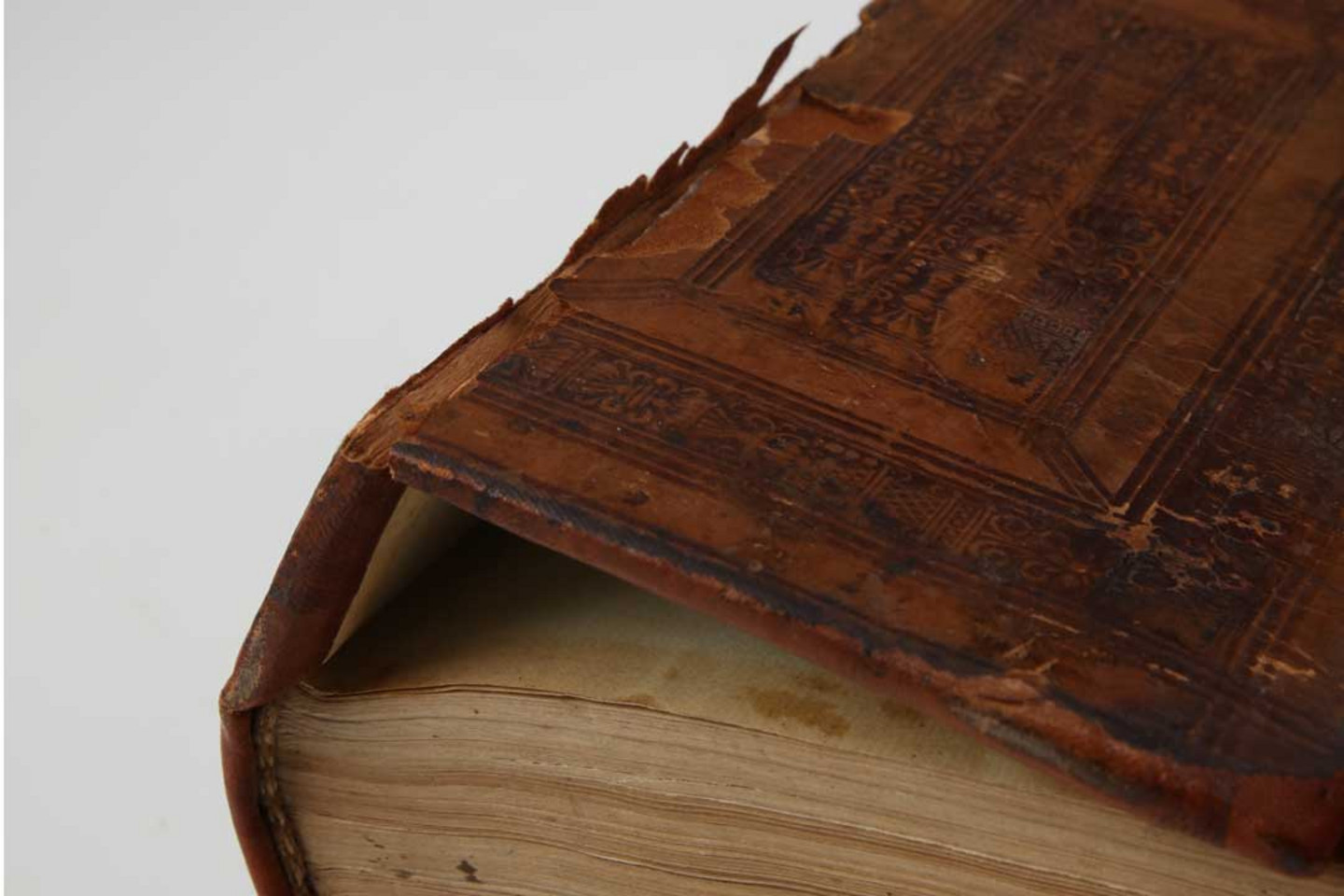 Foto eines beschädigten Buches mit Drucken aus den Jahren 1503-1518: 8 Drucke von Baptista <Mantuanus>, Signatur: AD+S634