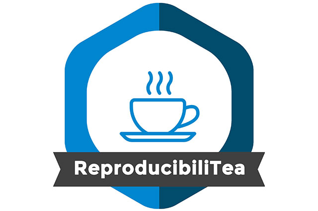 Logo in Blautönen, Teetasse als Icon